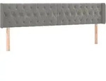 vidaXL Kopfteil mit Ohren Hellgrau 203x16x78/88 cm Samt - Hellgrau