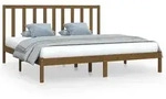 vidaXL Massivholzbett Honigbraun Kiefer 200x200 cm - Braun