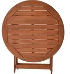 Merxx Gartentisch Borkum, klappbar &Oslash; 100 cm- Eukalyptus - Braun