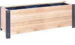Pflanzgef&auml;&szlig; aus L&auml;rchenholz mit Anthrazit-Beschl&auml;gen : 120 x 40 x 41cm - Grau