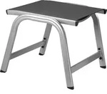 KETTLER Basic Plus Hocker, silber/anthrazit, Aluminium/Outdoorgewebe - Dunkelgrau