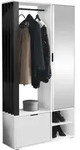 MIRJAN24 Garderobe-Set Milo mit Spiegel und Kleiderstange, Loft Stil, Lamellen,