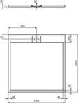 Ideal Standard Ultra Flat S i.life Quadrat-Brausewanne, 1200x1200x30mm, T5242FT