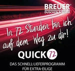 BREUER Duschwanne FlatLine Design Express Q72 Rechteck 75x90x3,5 cm wei&szlig;
