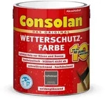 Consolan Wetterschutzfarbe, Deckender Holzschutz f&uuml;r Au&szlig;en, Kaffeebraun, 2,5 l -