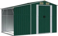 vidaXL 3188286, vidaXL Ger&auml;tehaus Gr&uuml;n 277x192,5x179 cm Verzinkter Stahl