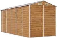 vidaXL Ger&auml;tehaus Hellbraun 191x470x198 cm Verzinkter Stahl