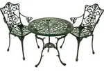 DEGAMO Gartenset Sitzgruppe Bistroset Jugendstil 3-teilig, Nostalgie Look, 2x Sessel
