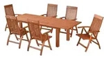 Merxx Comodoro Set 7tlg., 6 Klappsessel, Doppelausziehtisch 180 (220/260) x 100 cm -