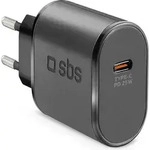 SBS Reiselader 25W USB-C schwarz - Schwarz