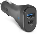 SBS KFZ-Ladeger&auml;t 10W USB-C 3A/USB-A 2,1A schwarz - Schwarz