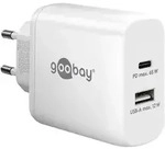 USB-C Dual-Schnellladeger&auml;t, PD, GaN, 65 Watt (wei&szlig;, 1x USB-C, 1x USB-A, Power
