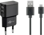 Micro-USB Dual-Ladeset 18 Watt, Ladeger&auml;t - Schwarz