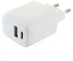 Schwaiger 230V Ladeadapter Schnell USB/TypC wei&szlig; - Silber