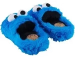Sesamstra&szlig;e Hausschuhe - Kr&uuml;melmonster 3D Pl&uuml;sch Slipper Pantoffeln Cookie Monster