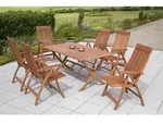 Merxx 7tlg Comodoro Set, Klapptisch 6x 25000-011, 1x 25204-011 - Braun
