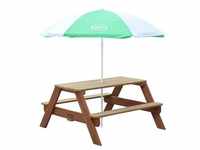 AXI Nick Kinder Picknicktisch aus Holz | Kindertisch in Braun mit Sonnenschirm...