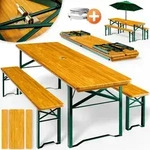 CASARIA&reg; Bierzeltgarnitur 170cm Klappbar Stabil 3 Teilig 2x Bierbank 1x Breiter