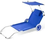 CASARIA&reg; Sonnenliege Klappbar mit R&auml;dern & Sonnendach 5-fach verstellbar...