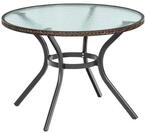 Merxx Gartentisch Ravenna, rund 100 cm, schoko, Aluminium/Kunststoffgeflecht