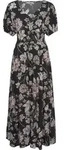 LASCANA Maxikleid mit Blumendruck und V-Ausschnitt aus We schwarz bedruckt...