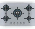 Klarstein Illuminosa 5 Gaskochfeld - 5 Sabaf-Brenner, Edelstahl, 4 kW Wokbrenner,