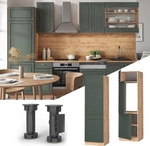 K&uuml;hlumbauschrank Vicco Fame-Line Gr&uuml;n-Gold Landhaus 60 cm, Model 38405 -
