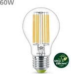 Philips Filament-Lampe, transparent, 60 W, A60 E27 x 3, 4 W, 60 W, E27, 840 lm, 50000