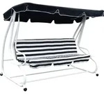 DEGAMO Hollywoodschaukel Gartenschaukel MIAMI 4-sitzer 228cm, weiss / dunkelblau, mit