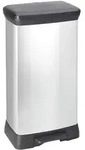 Curver Tretm&uuml;lleimer Deco 50 L Silbern - Silber