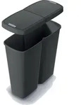 Abfallbeh&auml;lter Prosperplast COMPACTA Q DUO, 50 l recycelt schwarz mit schwarzem
