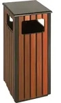 VEPA -M&uuml;lleimer - Abfallbeh&auml;lter f&uuml;r au&szlig;en 36L Schwarz/Holz Look | 1 St&uuml;ck...