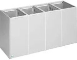 Robustes Abfall- und Wertstoffsammelsystem 4-Fach | ohne Deckel | 40 Liter,...