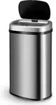 Juskys Automatik M&uuml;lleimer mit Sensor 60L rechteckig - elektrischer Deckel - Silber