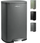 MAXCRAFT M&uuml;lleimer / Treteimer mit Soft Close Deckel - 50 Liter in Grau - Grau