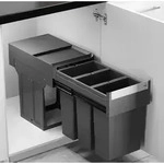 HAILO 366692 AS TANDEM 8/8/8 Abfallsorter mit 24 (3x8) Liter Abfallvolumen ab 40 cm