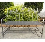 stabile 2-Sitzer Garten Bank Metall mit sch&ouml;nen Verzierungen 110cm Eisenbank