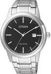 Citizen Herren-Uhr Sporty Eco-Drive Quarz Edelstahl-Armband AW1231-58E - Schwarz