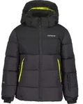 Icepeak Louin Winterjacke f&uuml;r Kinder mit Kapuze und Schneefang, Farbe:Schwarz,