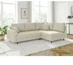 S-STYLE M&Ouml;BEL - Kai - Ecksofa mit Braun Holzf&uuml;&szlig;en im skandinavischen Stil aus