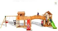 Fungoo Spielturm "Maxi Set Smile Farm My Space XL Fortress Toybox Rainbow Move+" teak