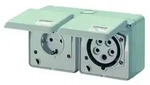Mennekes CEE/SCHUKO-STECKD.230/400V-16A (4202 DOPPELDOSE IP44) - Wei&szlig;
