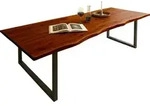 SAM&reg; Esstisch Baumkante massiv Akazie nussbaum 280 x 100 schwarz QUINN - Braun