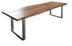 Esstisch Baumkante massiv Akazie nussbaum 280 x 100 silber LIAM - Braun
