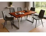 SAM&reg; Esstisch Baumkante massiv Akazie nussbaum 140 x 80 silber QUINN - Braun
