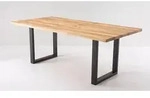 Esszimmertisch Rockford | 200 x 100 | Wildeiche massiv | U-Gestell - Schwarz