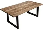 M&ouml;bilia Esstisch 240 x 100 cm | 43 mm Platte Mango natur | Gestell Metall