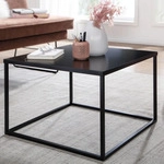 WOHNLING Couchtisch 60x60x40 cm Metall Wohnzimmertisch Industrial Schwarz Sofatisch