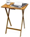 Relaxdays Beistelltisch zum Klappen, platzsparend, robust, nachhaltiges Bambus Holz,