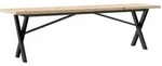 vidaXL Couchtisch X-Gestell 160x40x45,5 cm Massivholz Kiefer Stahl - Braun